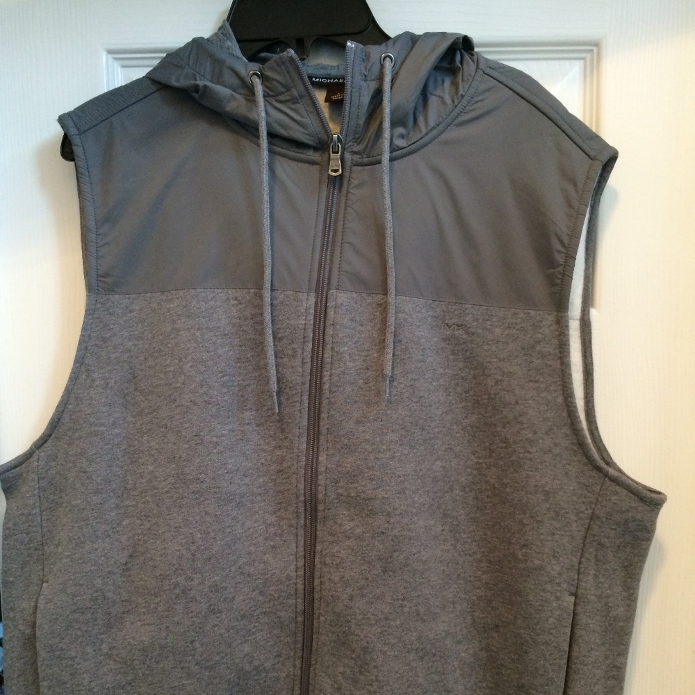 Michael Kors Knit Hooded Vest - Ash Melange - Lg